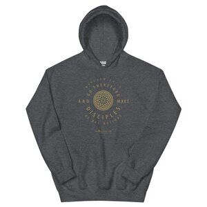 Matthew 28:19 Gray Hoodie with Gold Print Word on Fire Catholic Ministries